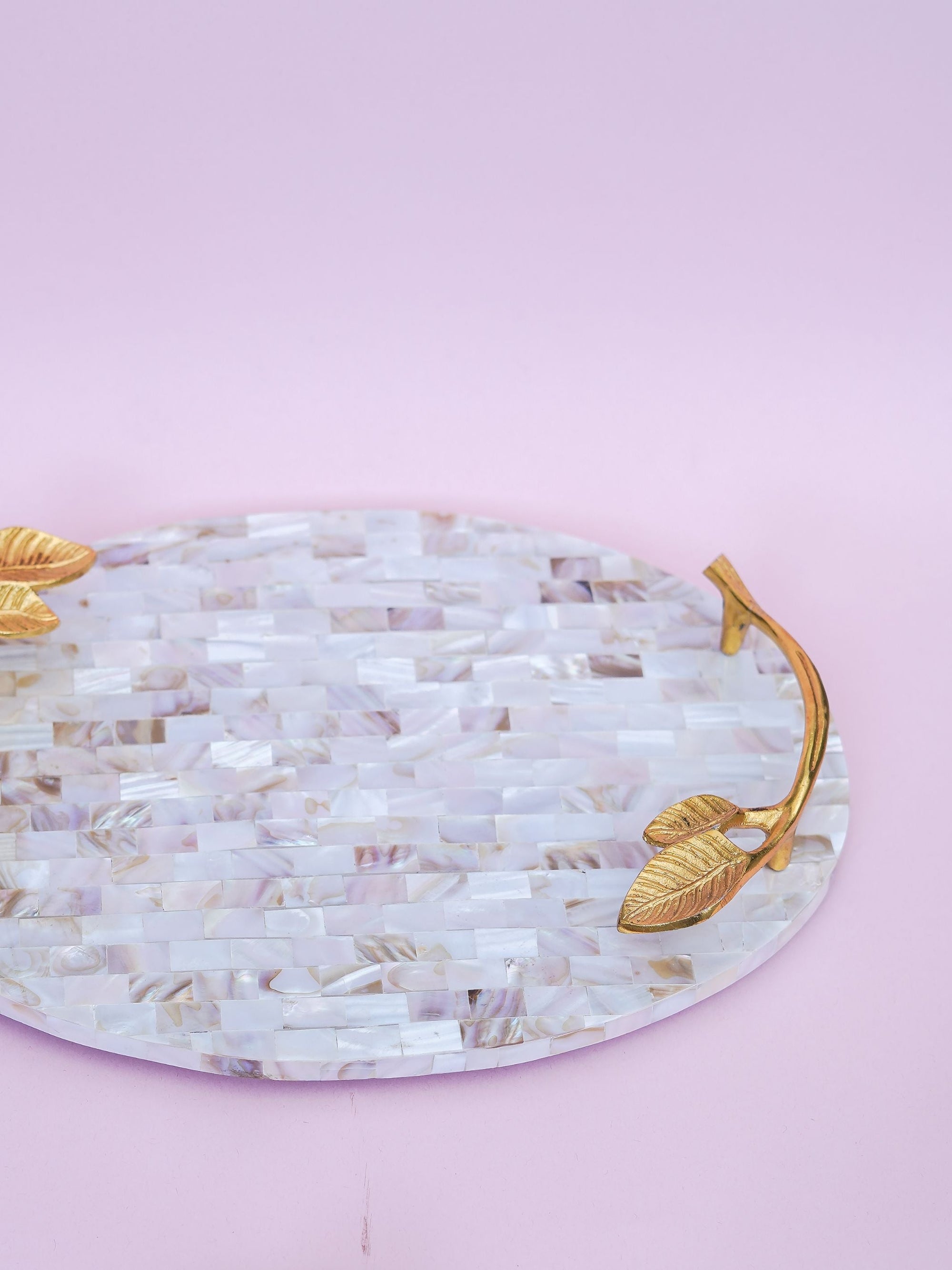 Serving Tray with Handle - Mother of Pearl