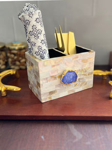 Cutlery Stand - Mother of Pearl with Agate