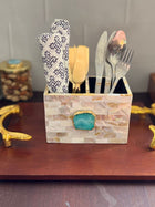 Cutlery Stand - Mother of Pearl with Agate