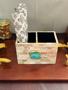 Cutlery Stand - Mother of Pearl with Agate