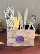 Cutlery Stand - Mother of Pearl with Agate