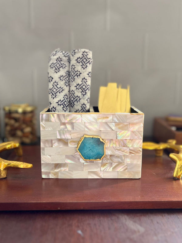 Cutlery Stand - Mother of Pearl with Agate