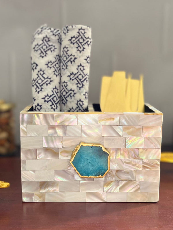 Cutlery Stand - Mother of Pearl with Agate