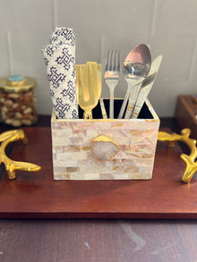 Cutlery Stand - Mother of Pearl with Agate