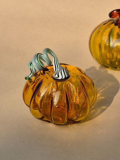 Murano-Style Glass Pumpkin Collectible