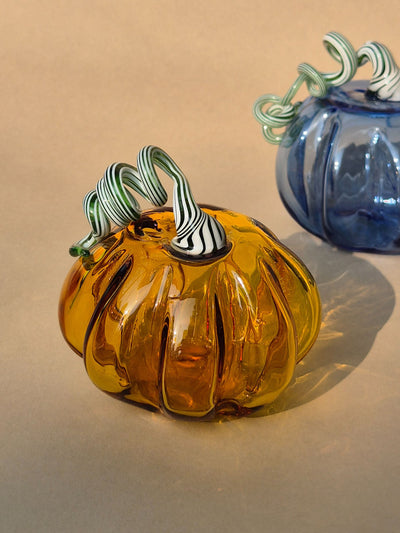 Murano-Style Glass Pumpkin Collectible