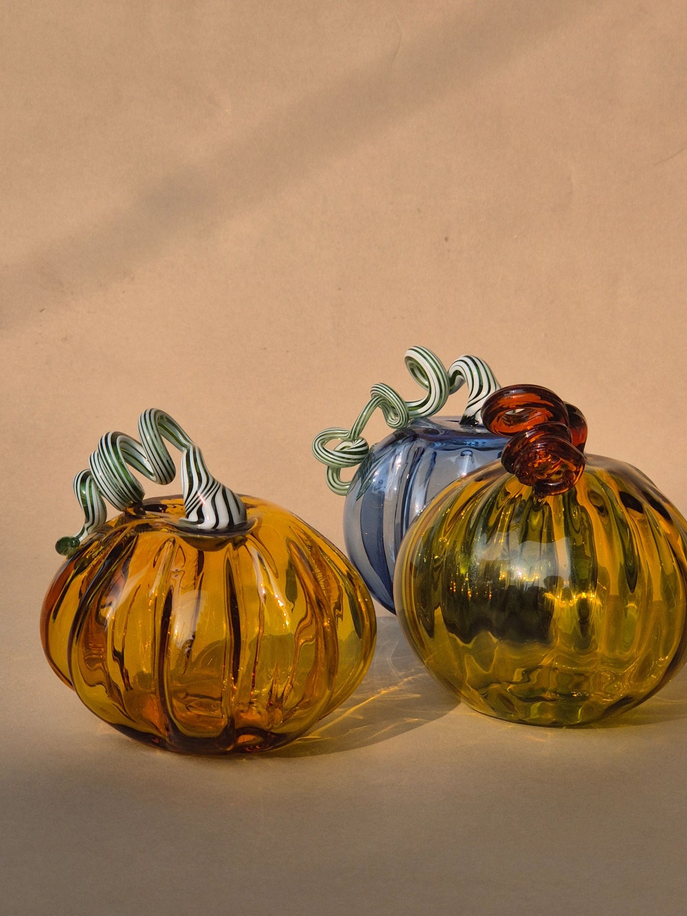 Murano-Style Glass Pumpkin Collectible