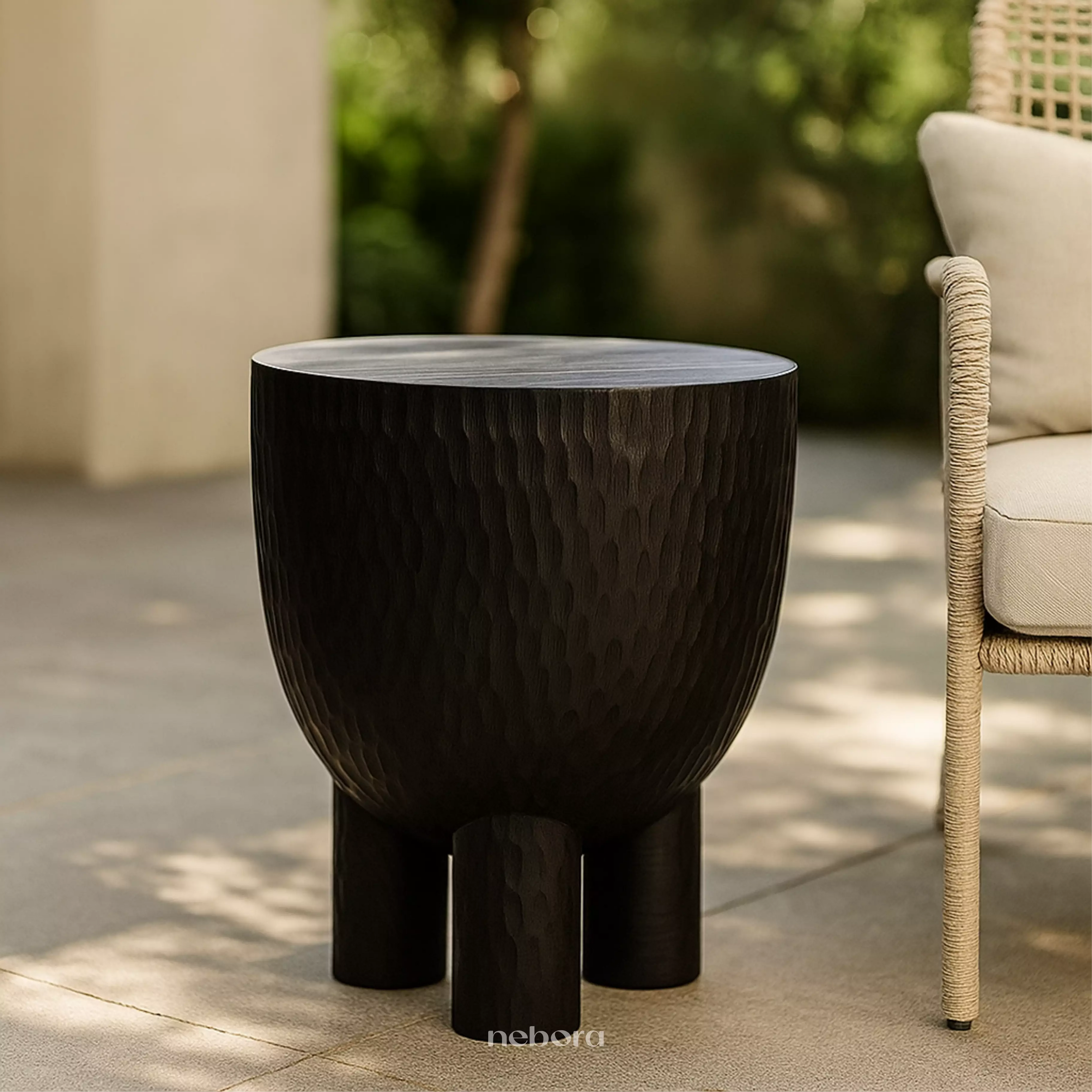 Zulu Hand Chiseled Stool Table - Product Image 