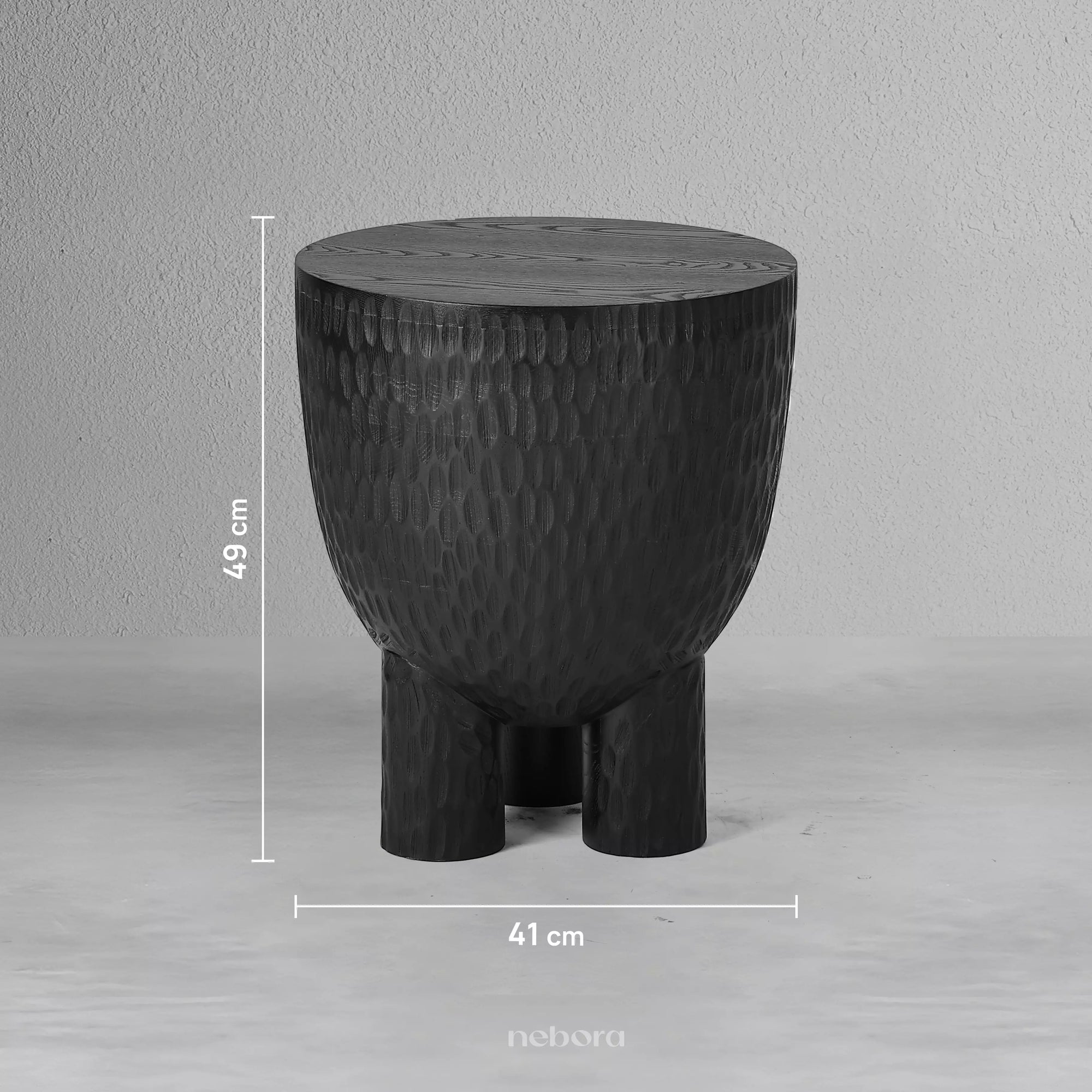 Zulu Hand Chiseled Stool Table