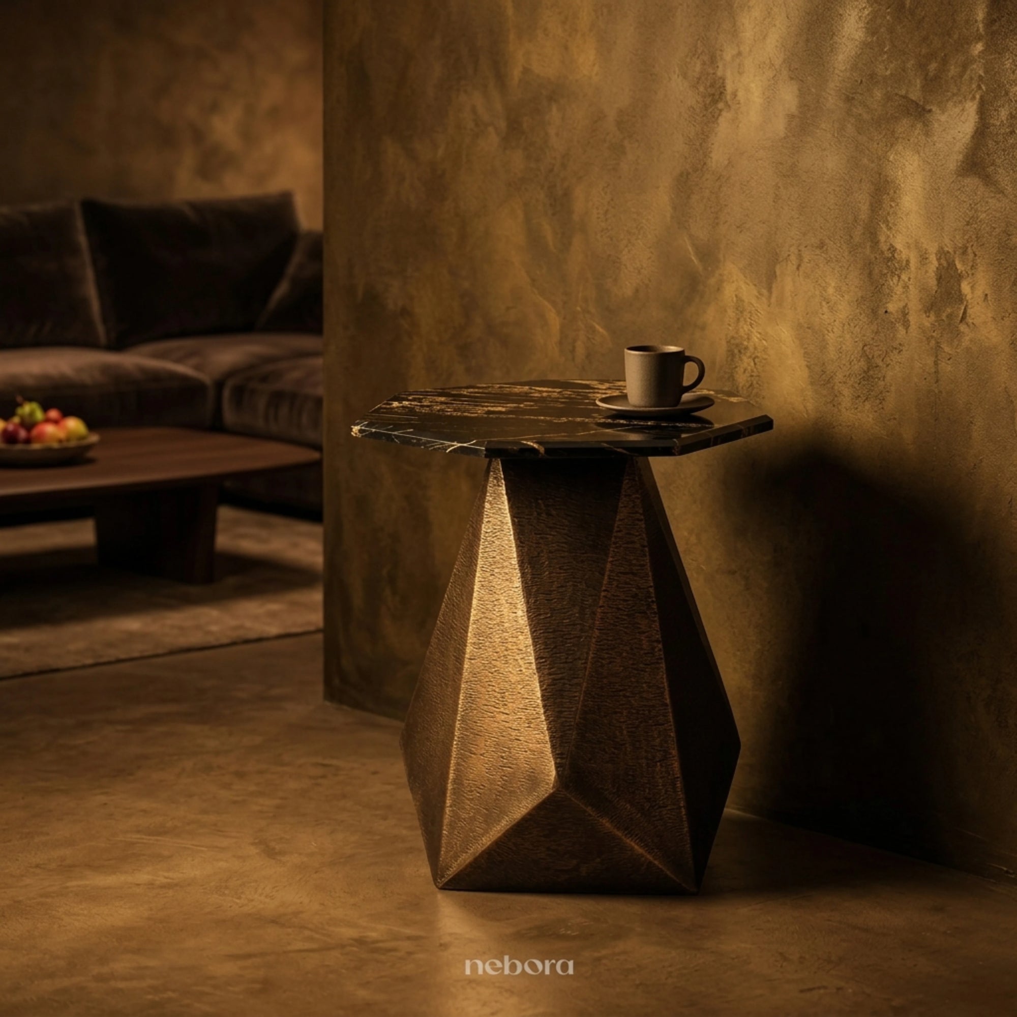 Facet Marble Side Table