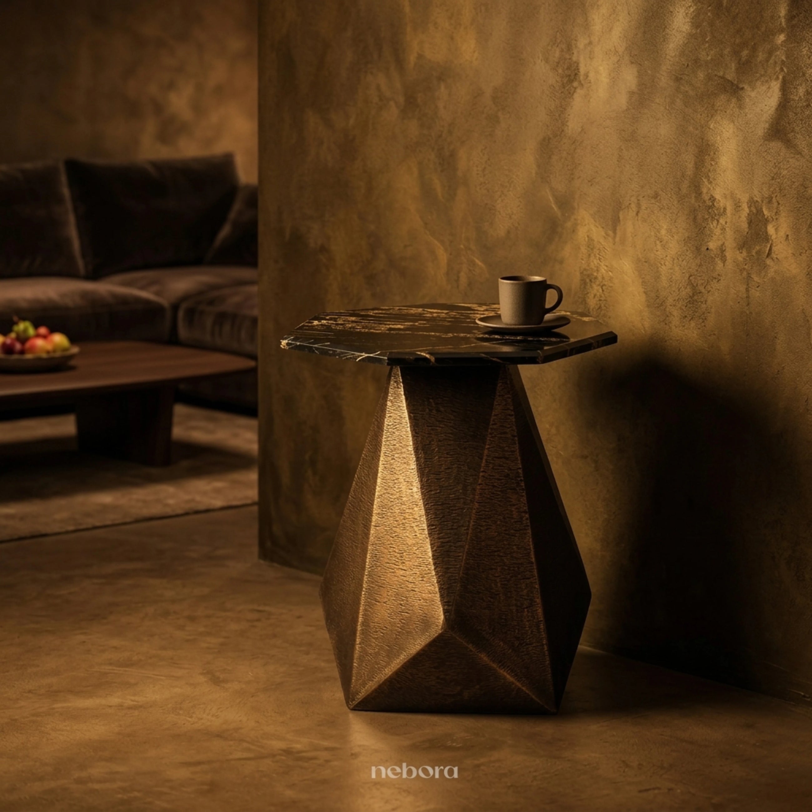 Facet Marble Side Table - Product Image 