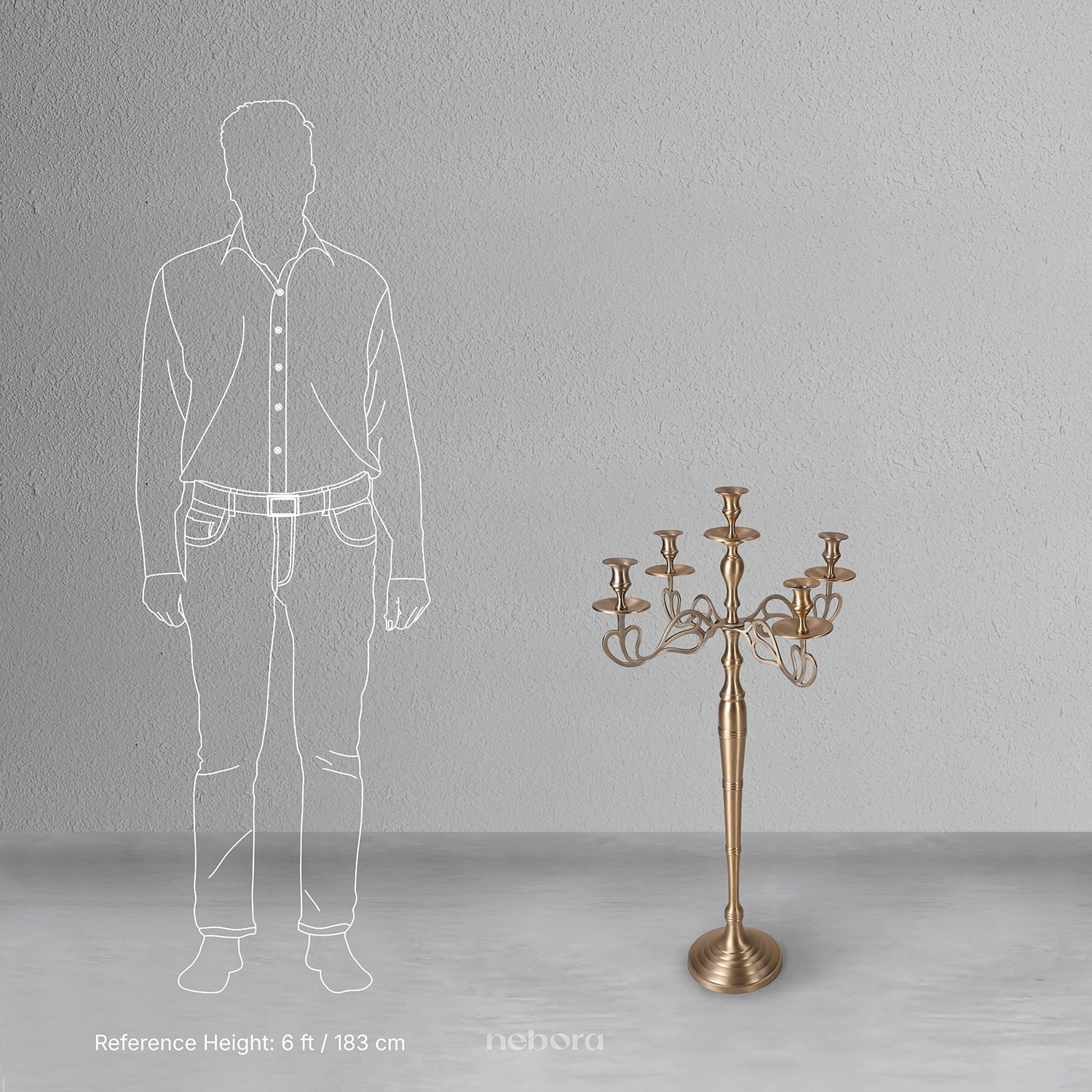 Florentine Pure Brass Candle Abra