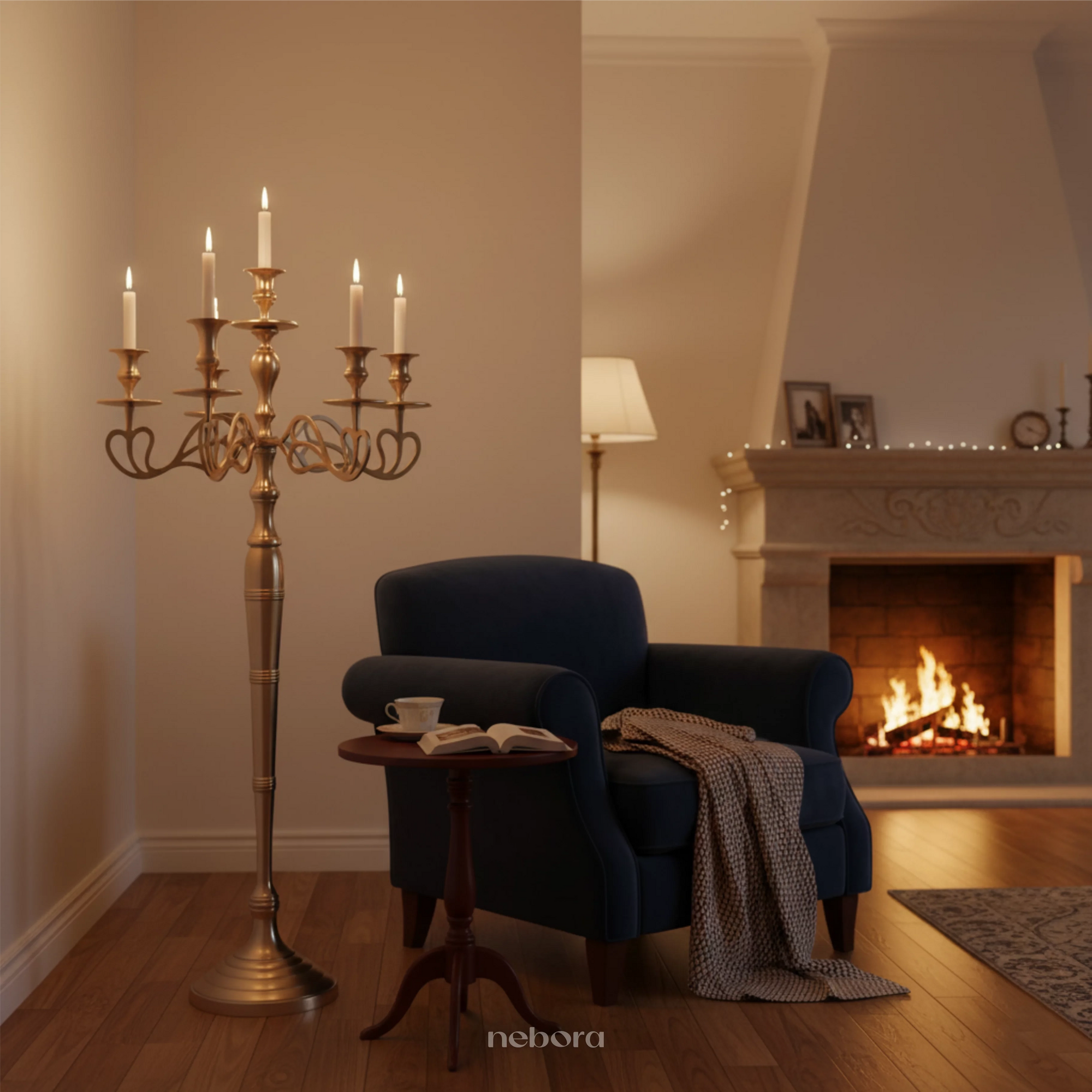 Florentine Pure Brass Candle Abra