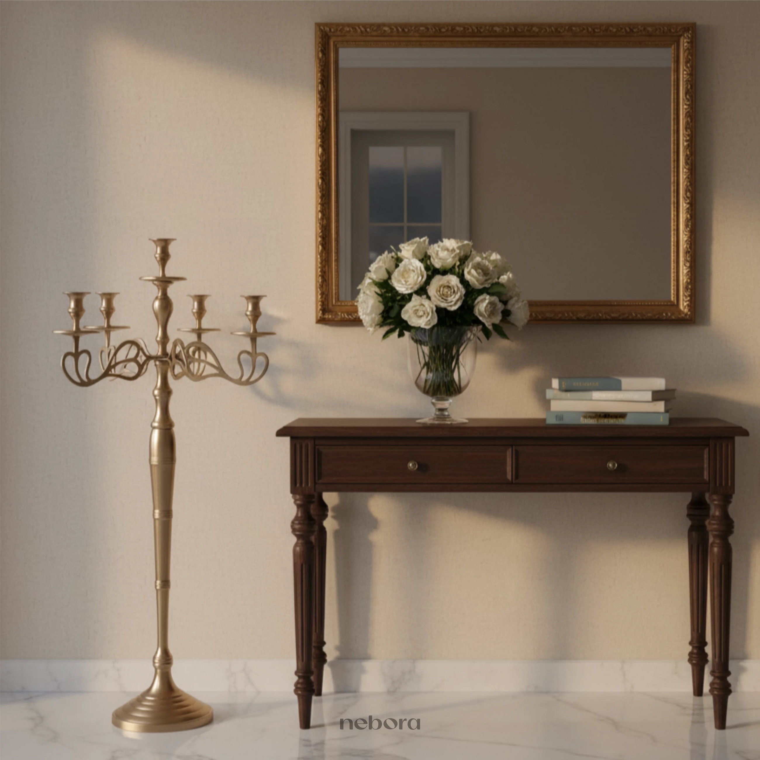 Florentine Pure Brass Candle Abra