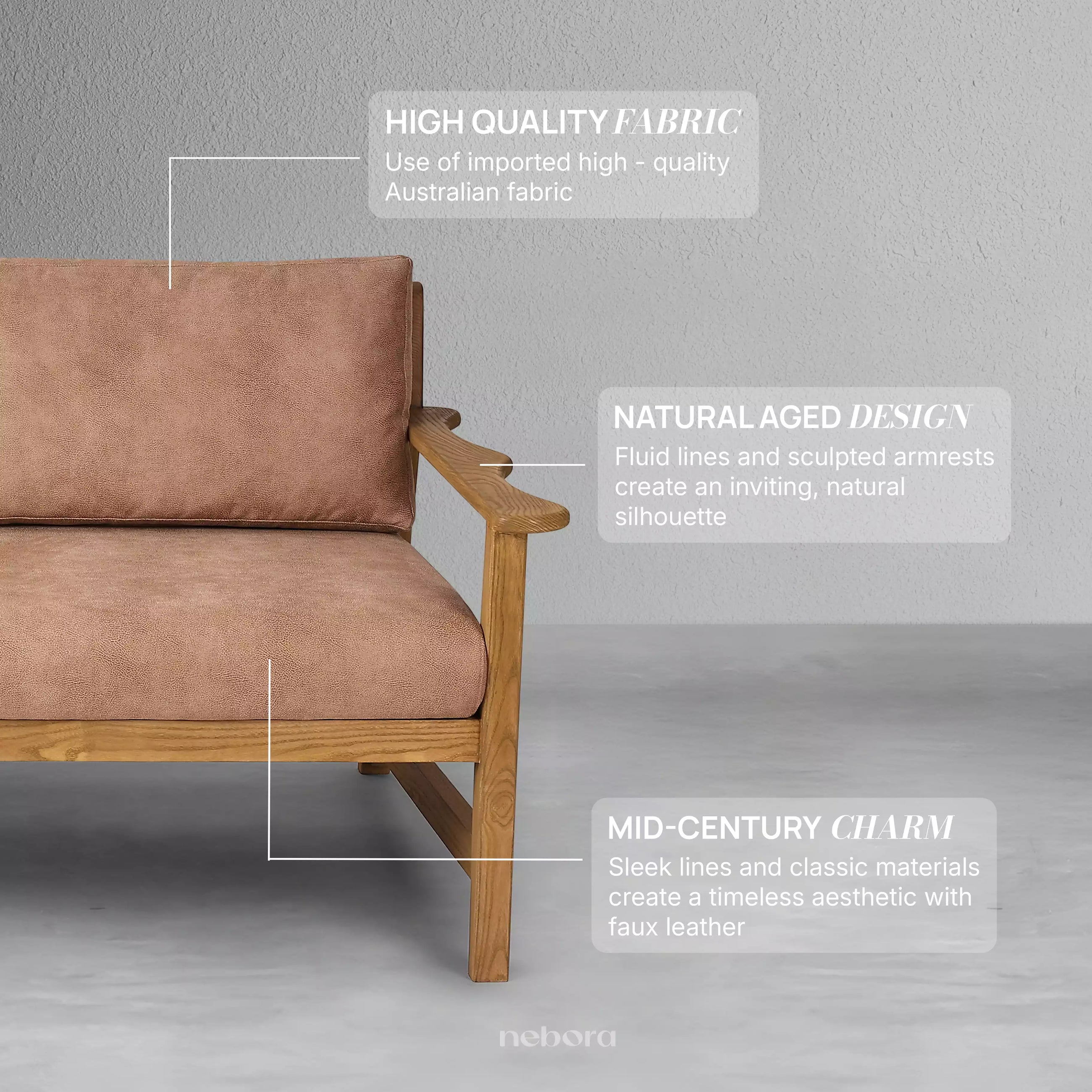 Century Two Seater Loveseat Sofa