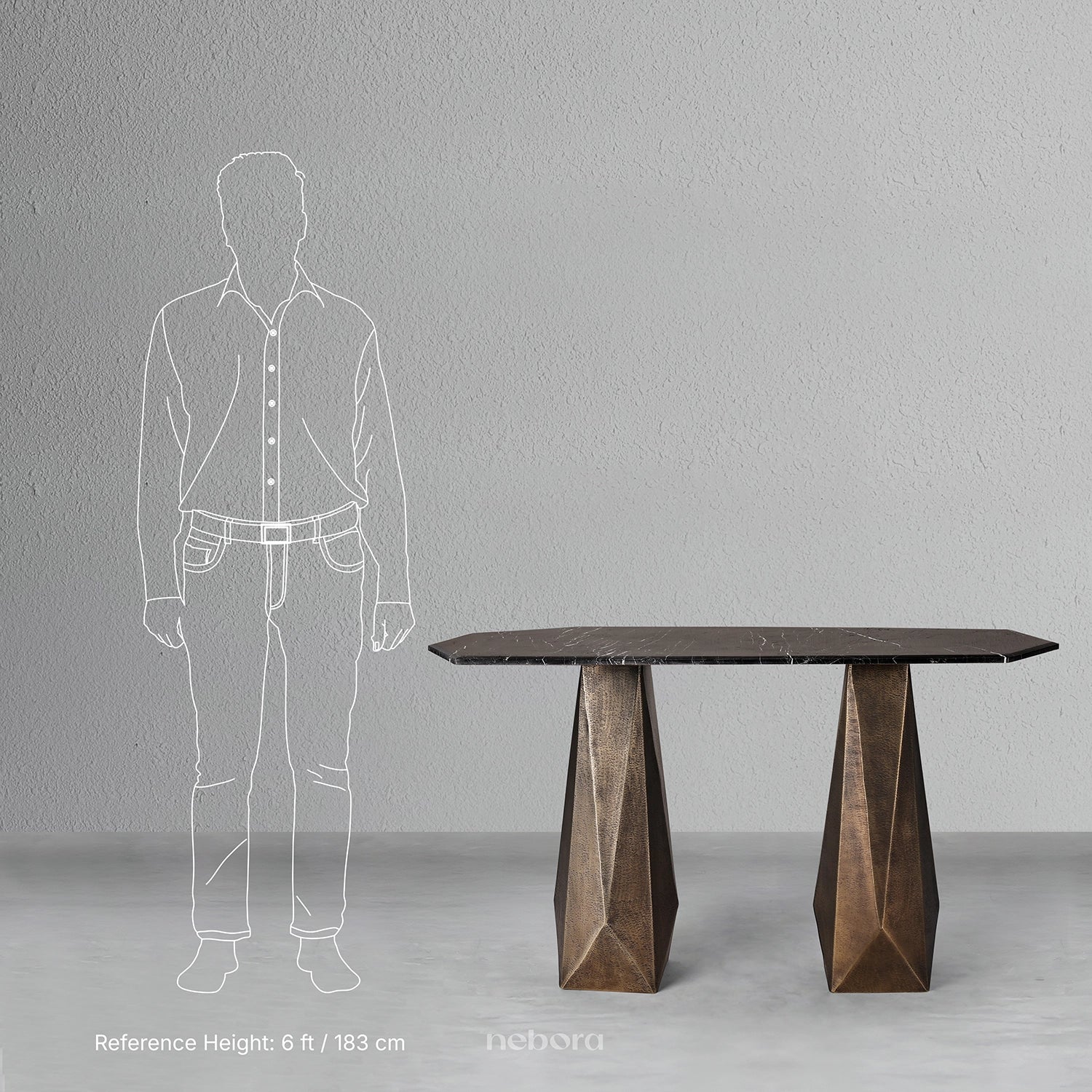 Facet Marble Console Table