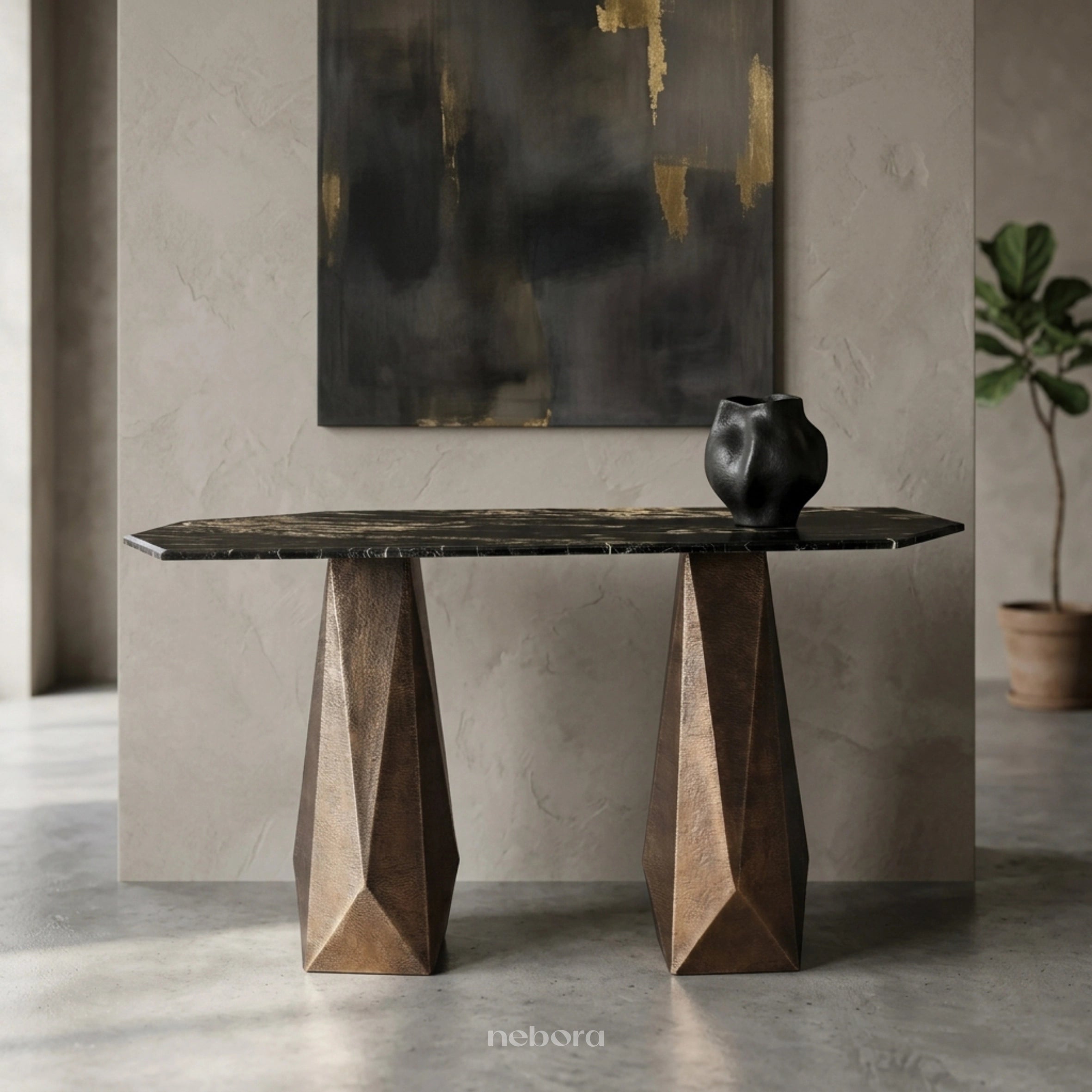 Facet Marble Console Table - Product Image 