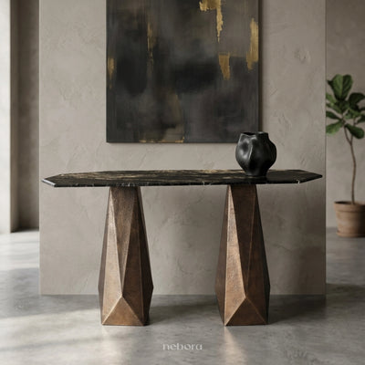 Facet Marble Console Table