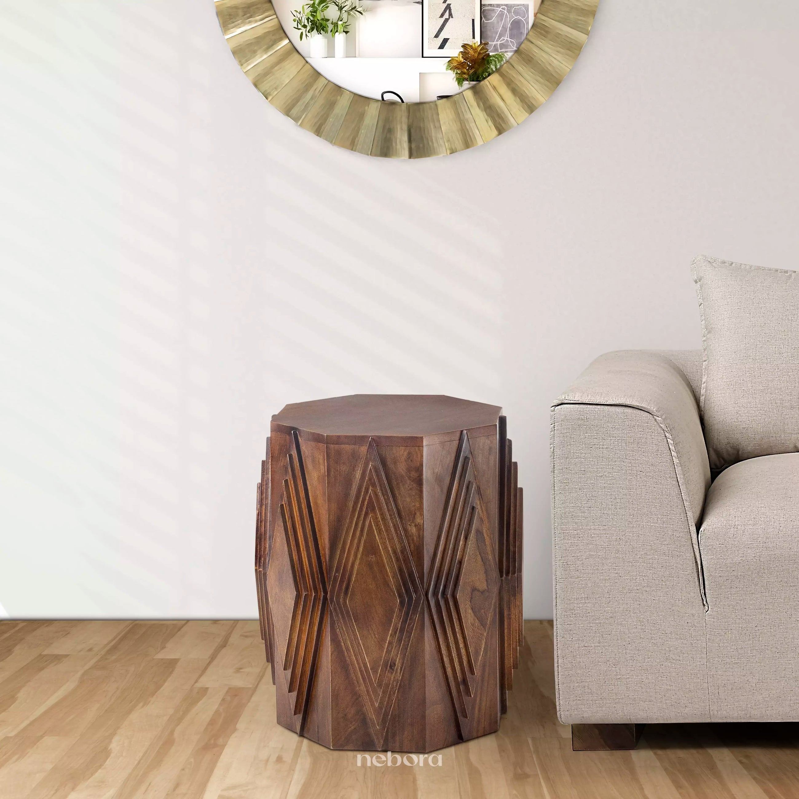 Geo Carve Side Table - Product Image 