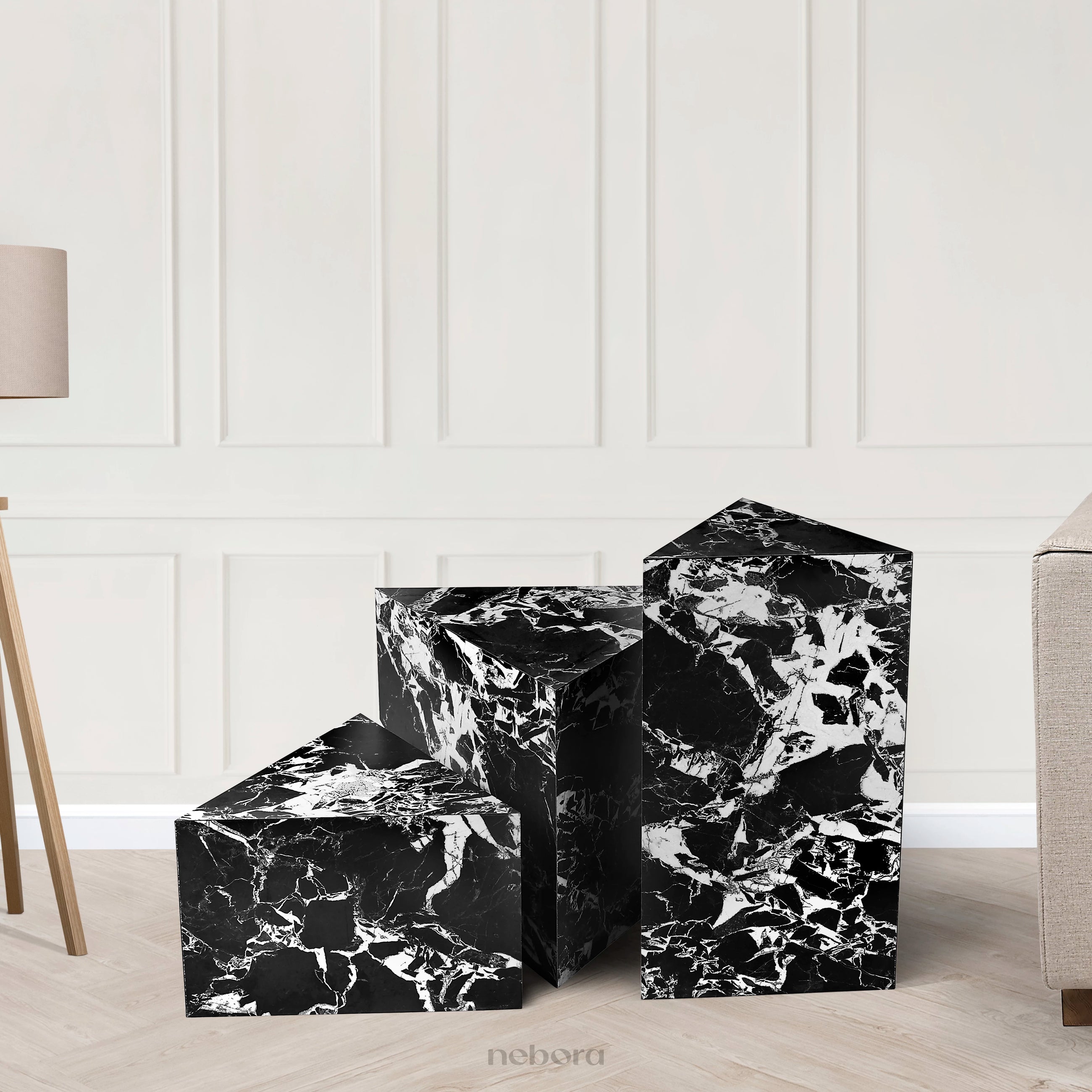 Marquina Pedestals Set/3 - Product Image 