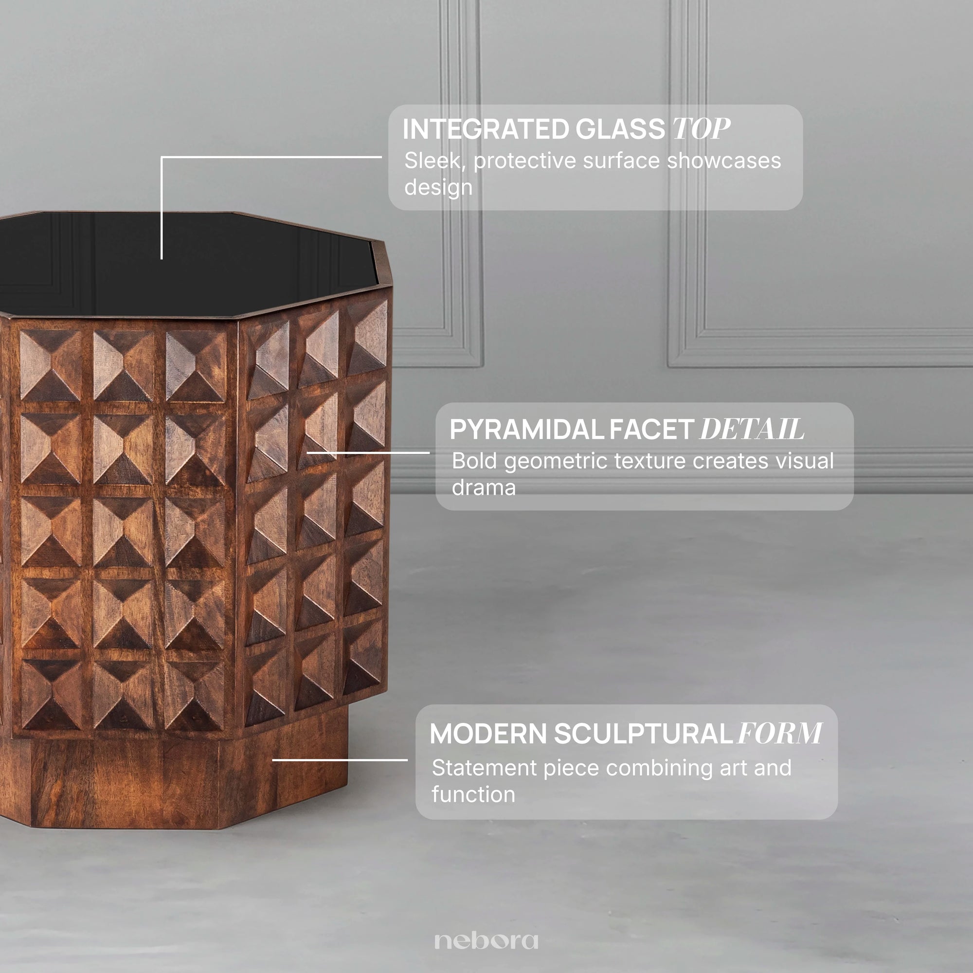 Diamond Block End Table