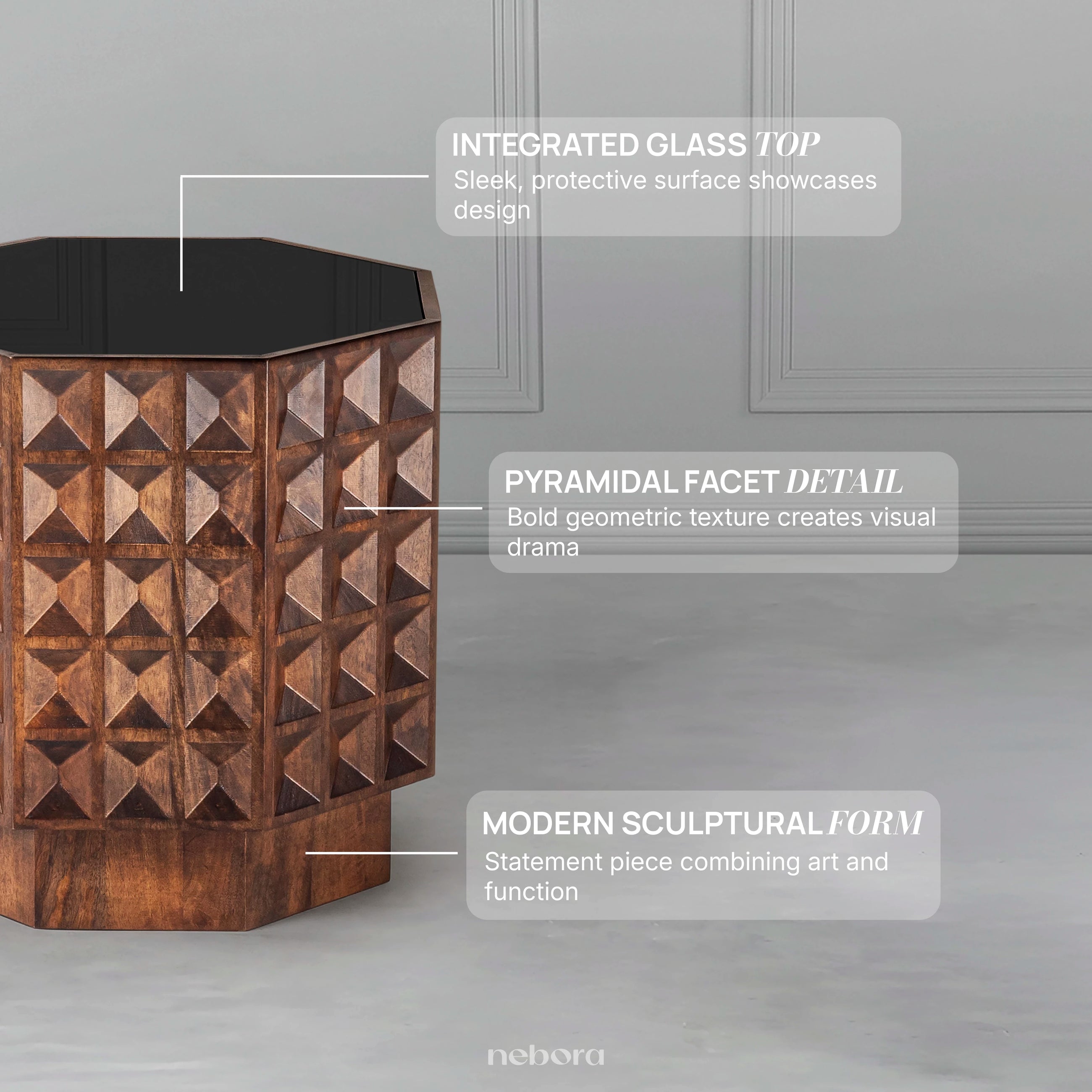 Diamond Block End Table