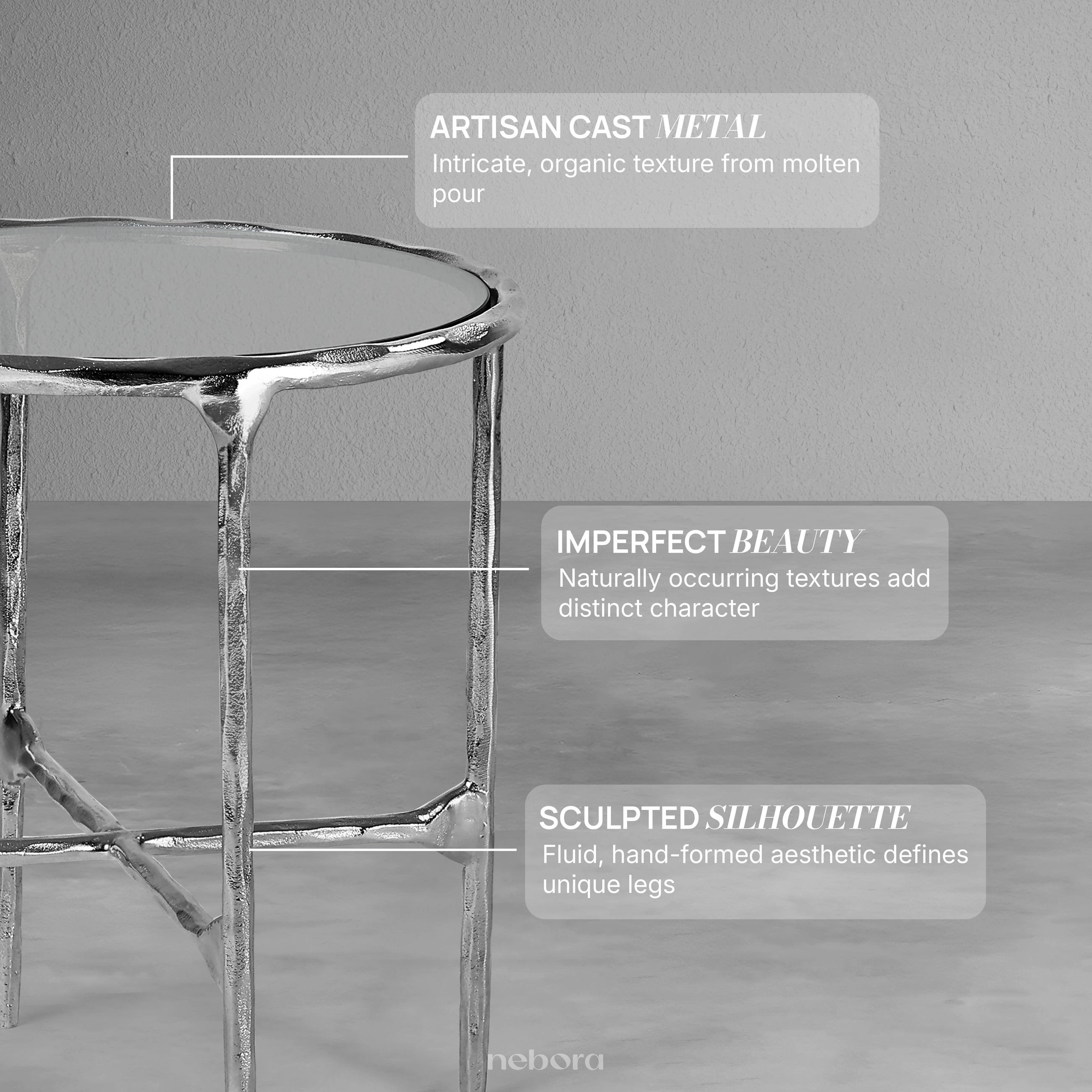 Lunar Hammered Side Table