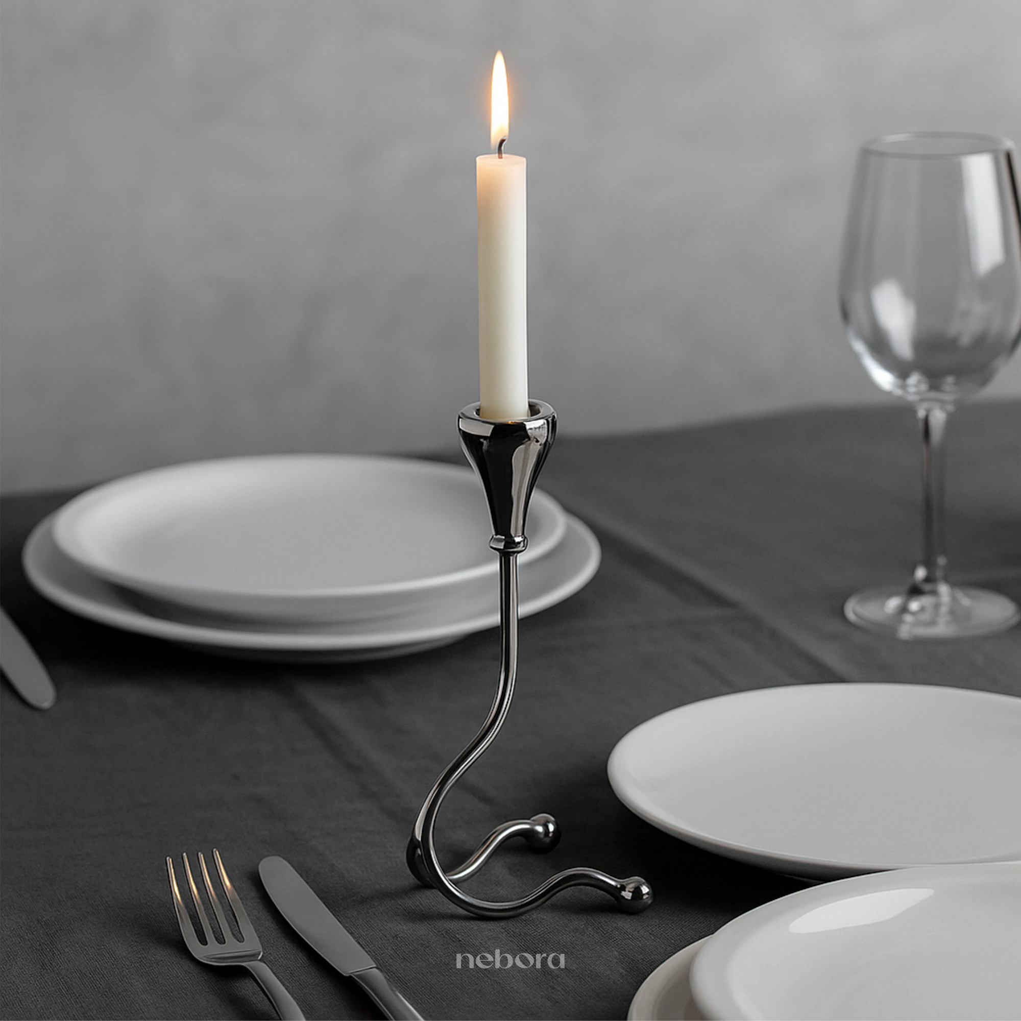 Ribbon Candle Holder 1 Tall
