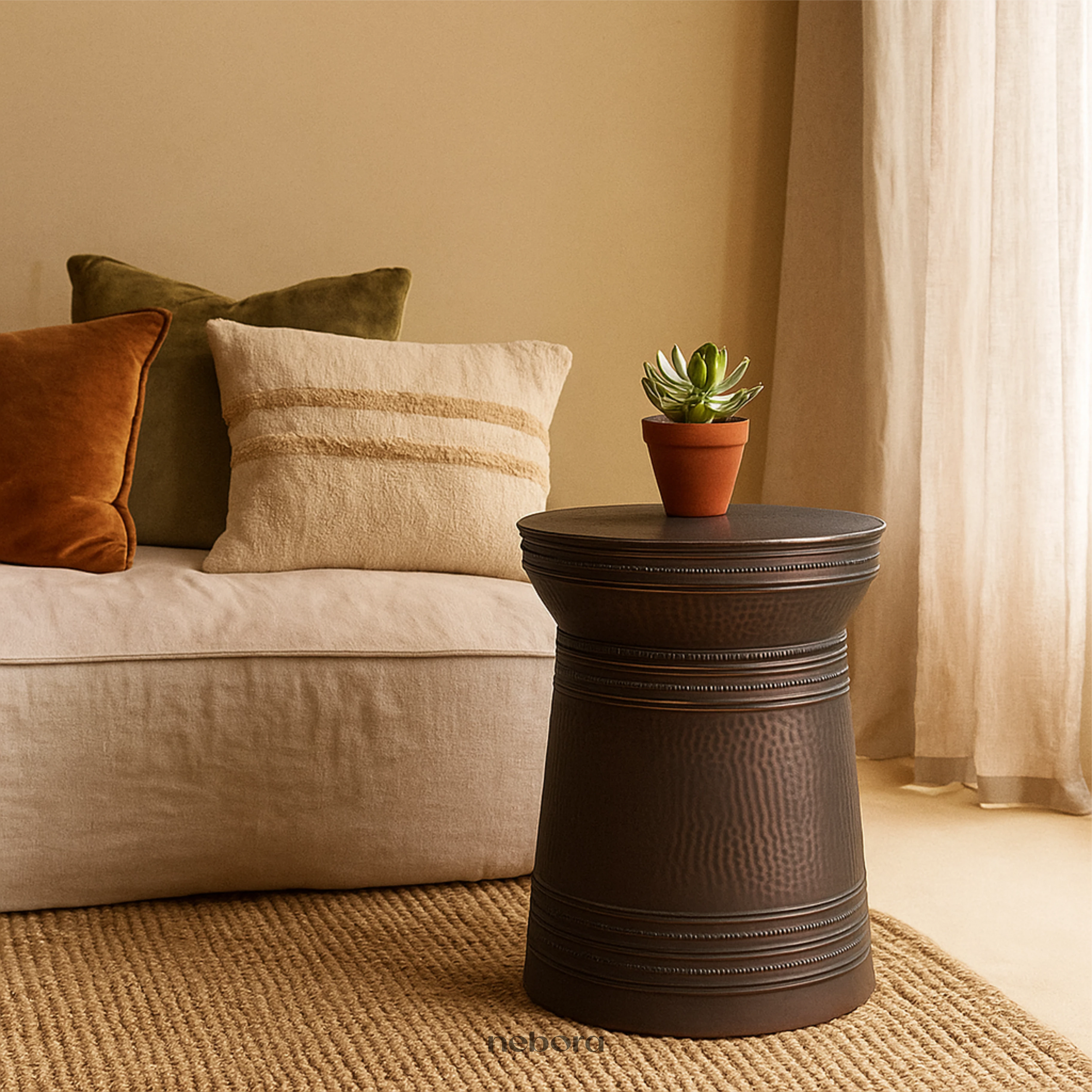 Ravenna Metal Drum Side Table