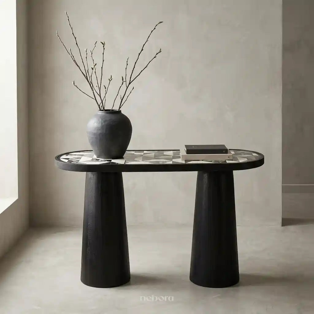 Ebony Geo Inlay Console