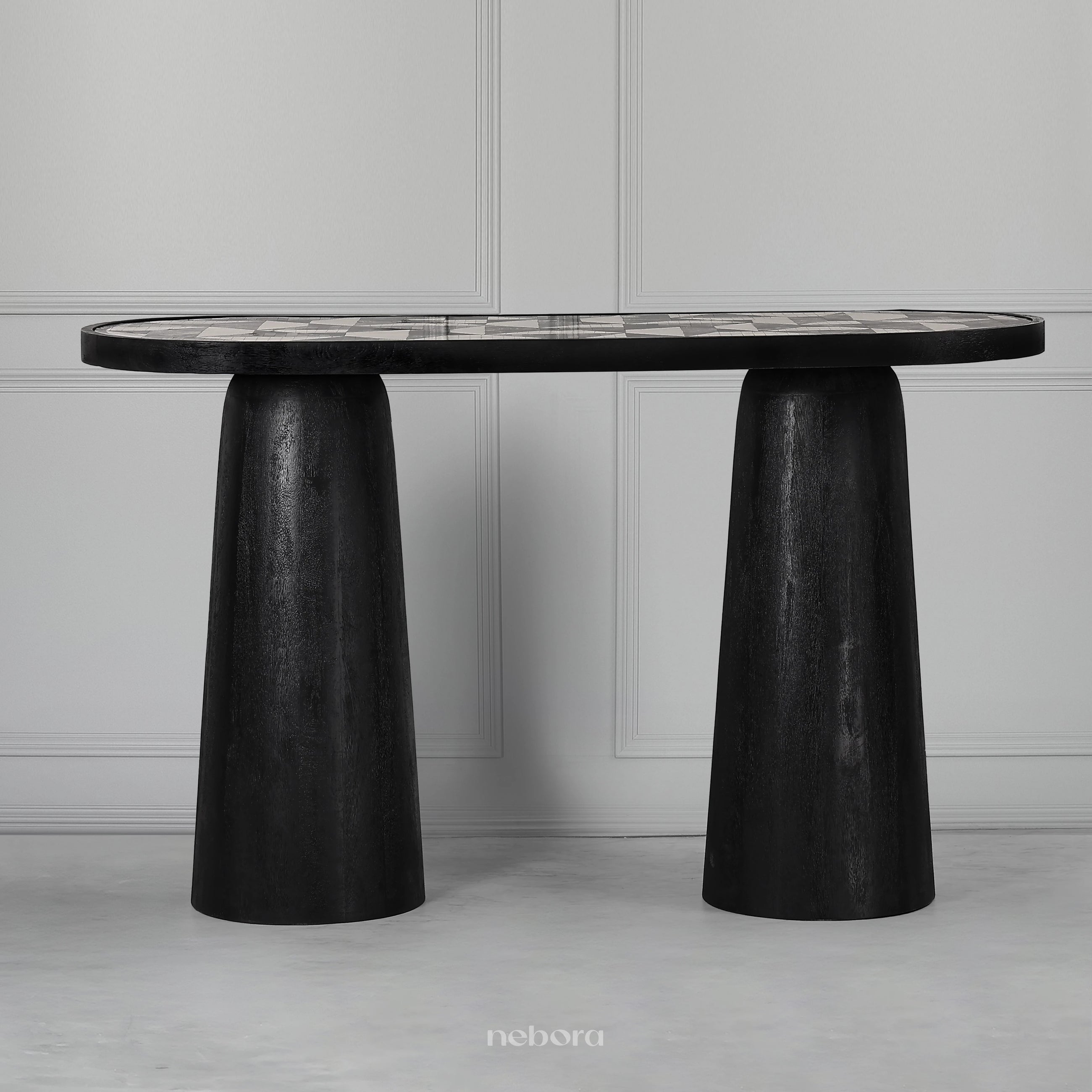 Ebony Geo Inlay Console