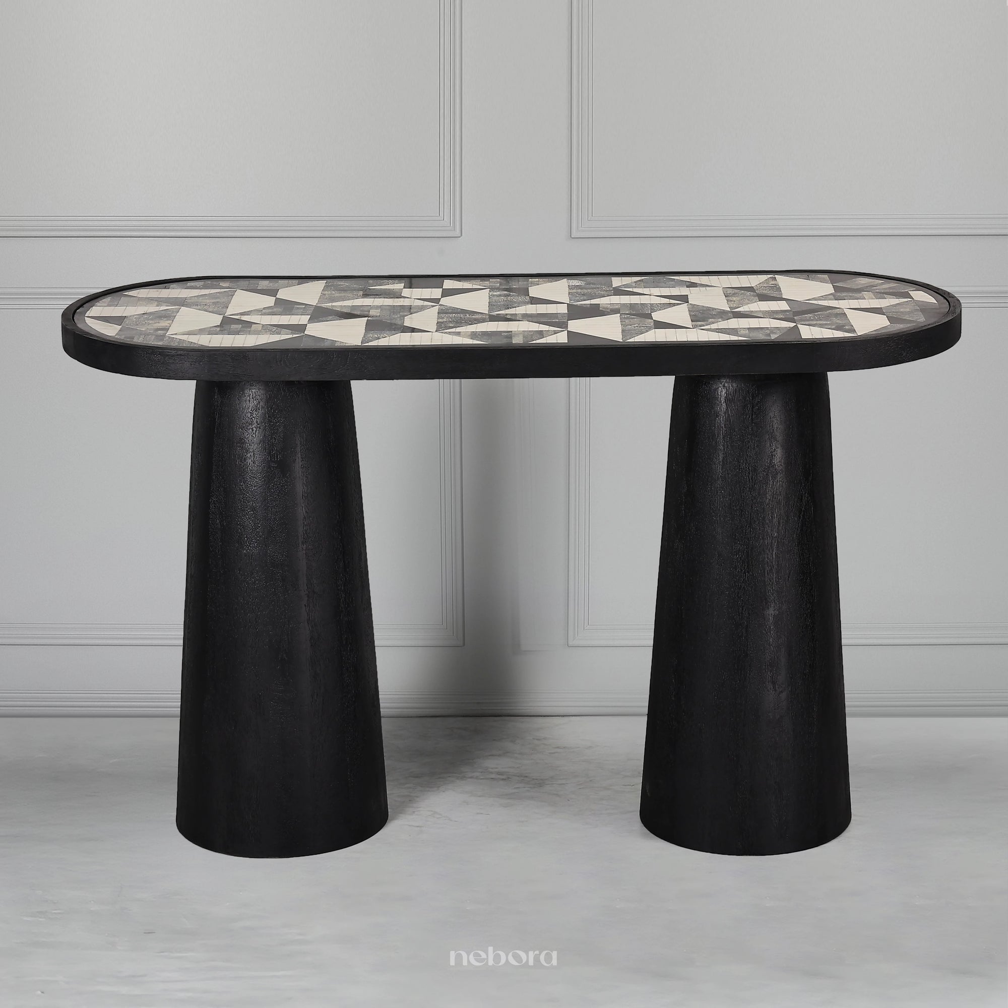 Ebony Geo Inlay Console