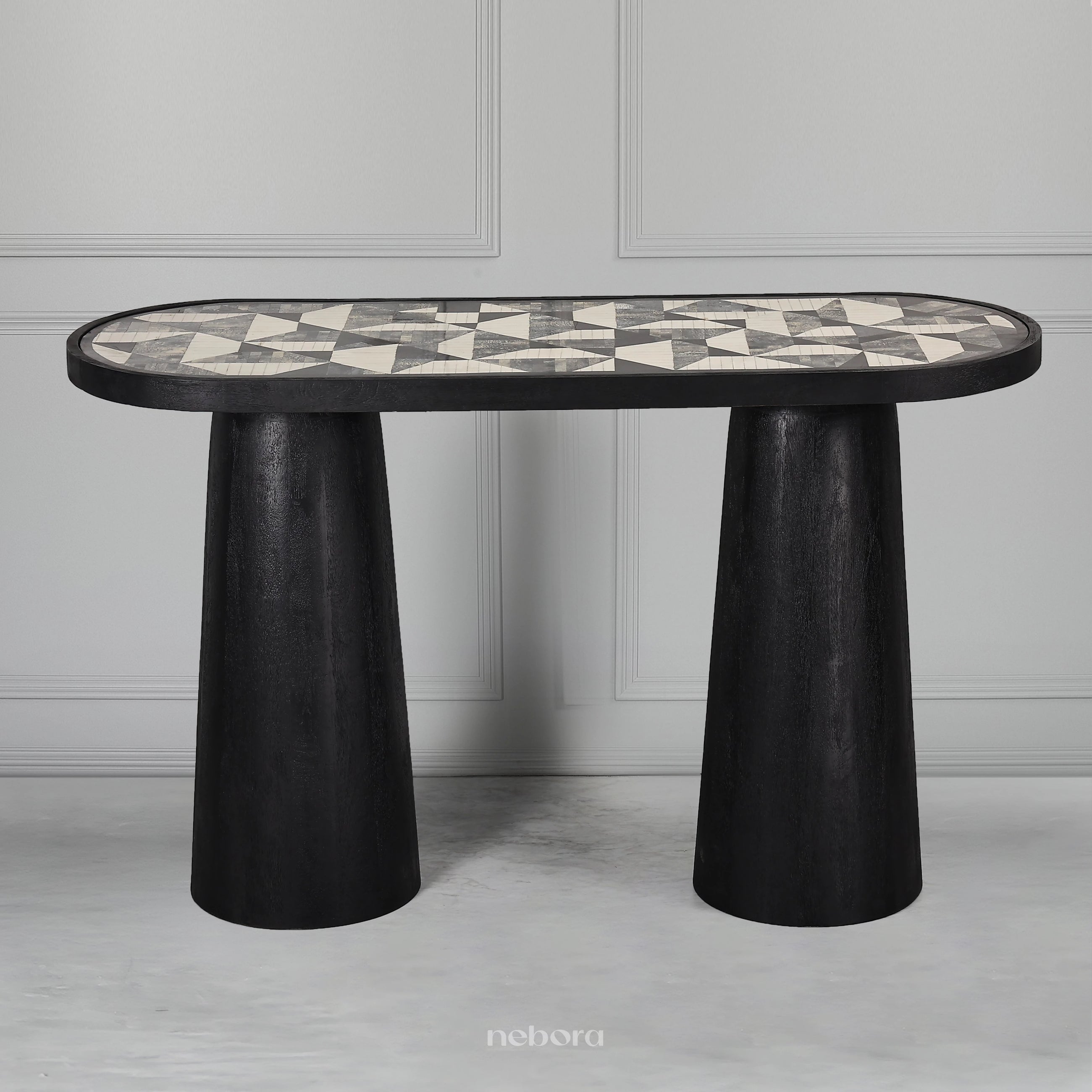 Ebony Geo Inlay Console