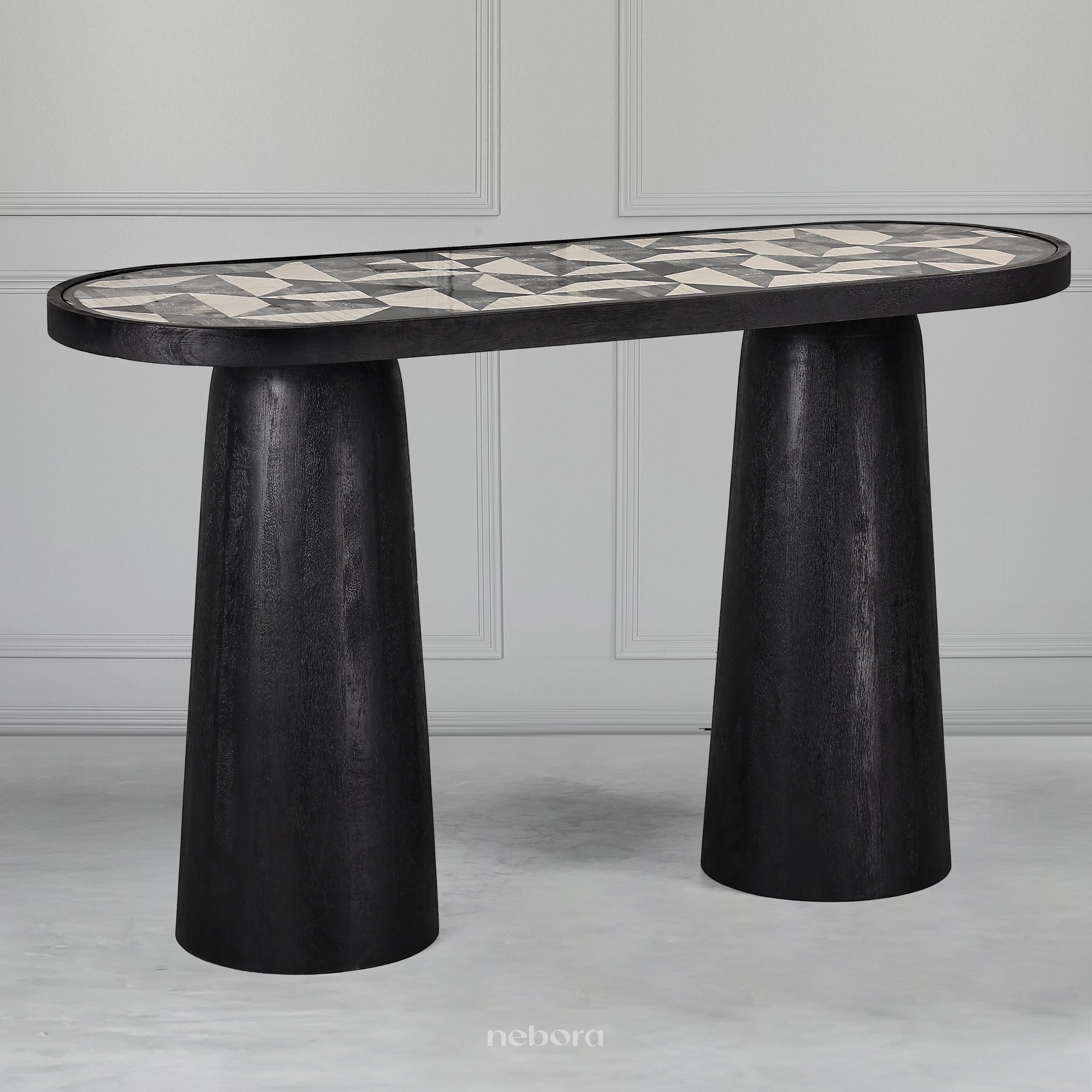Ebony Geo Inlay Console