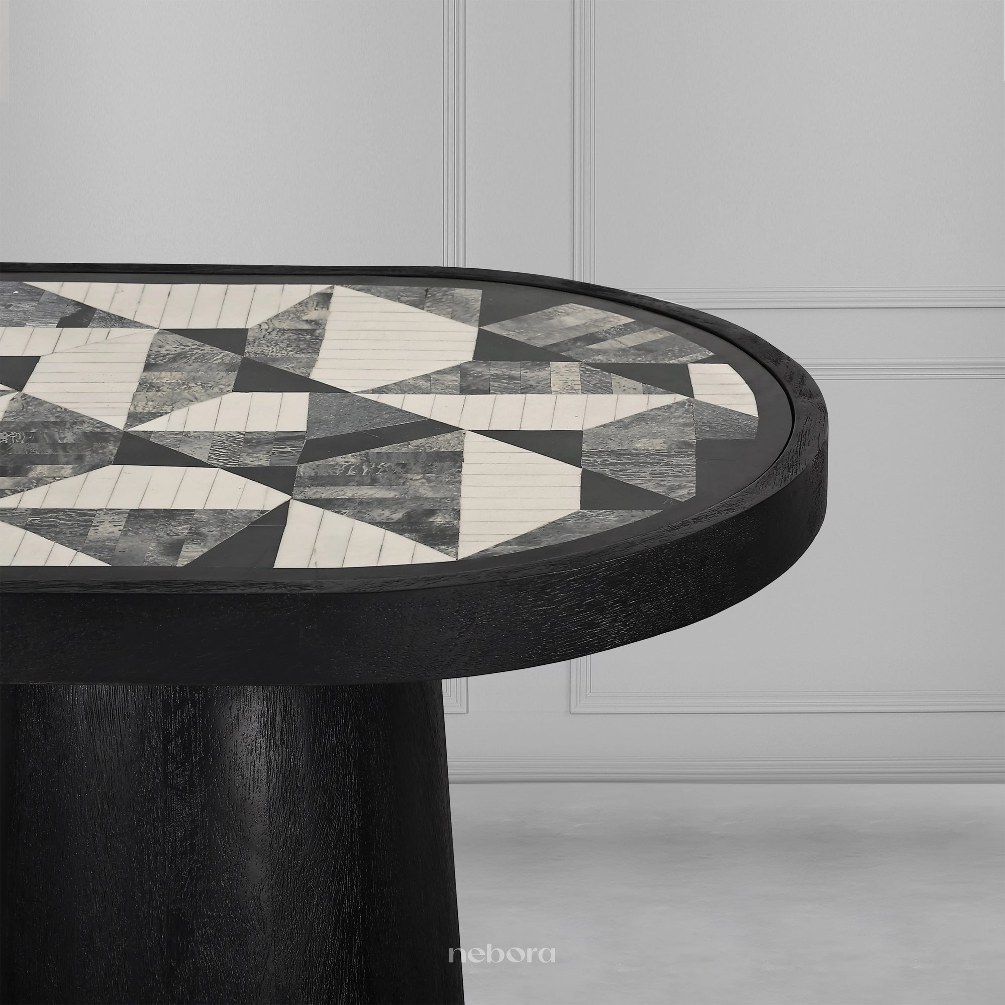 Ebony Geo Inlay Console