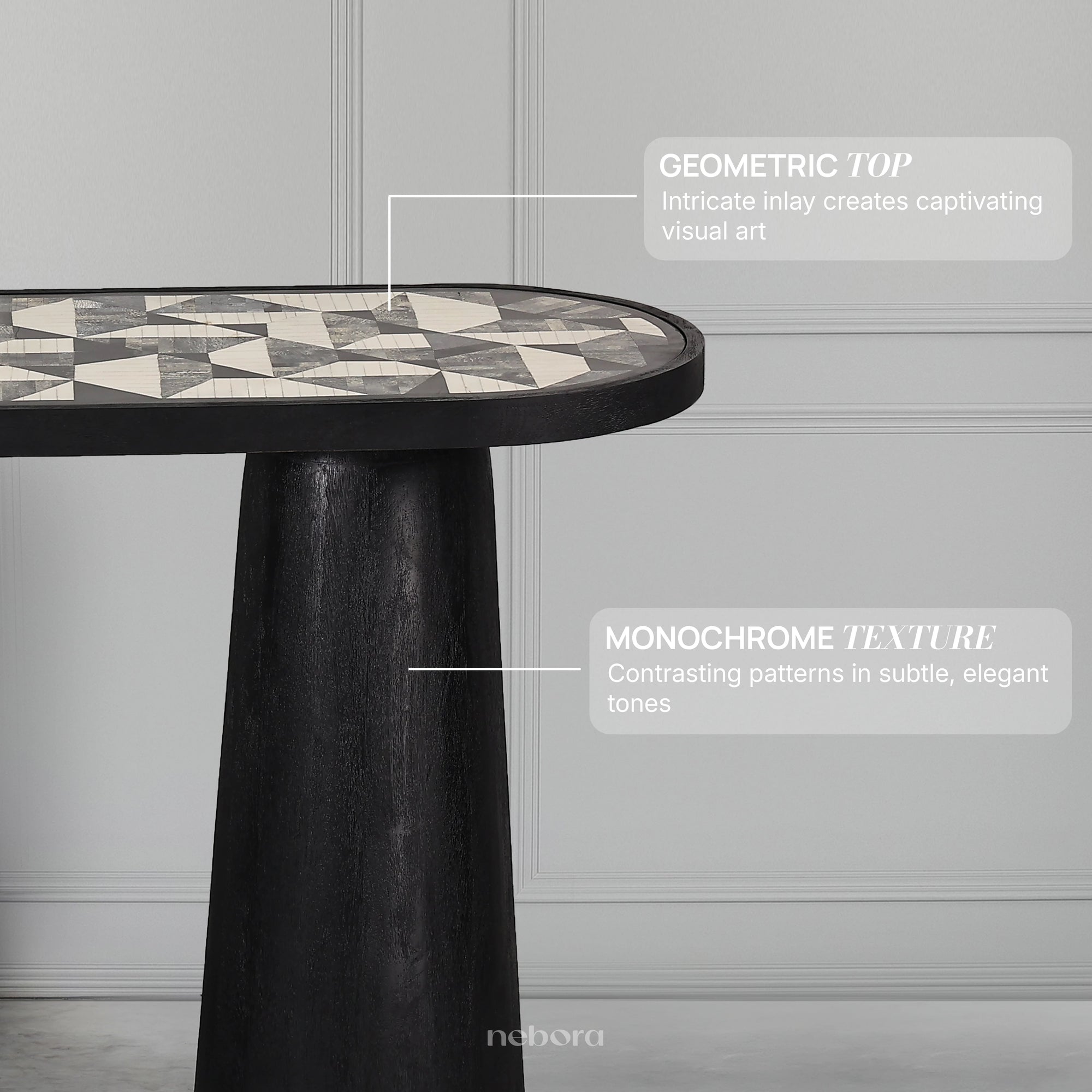 Ebony Geo Inlay Console