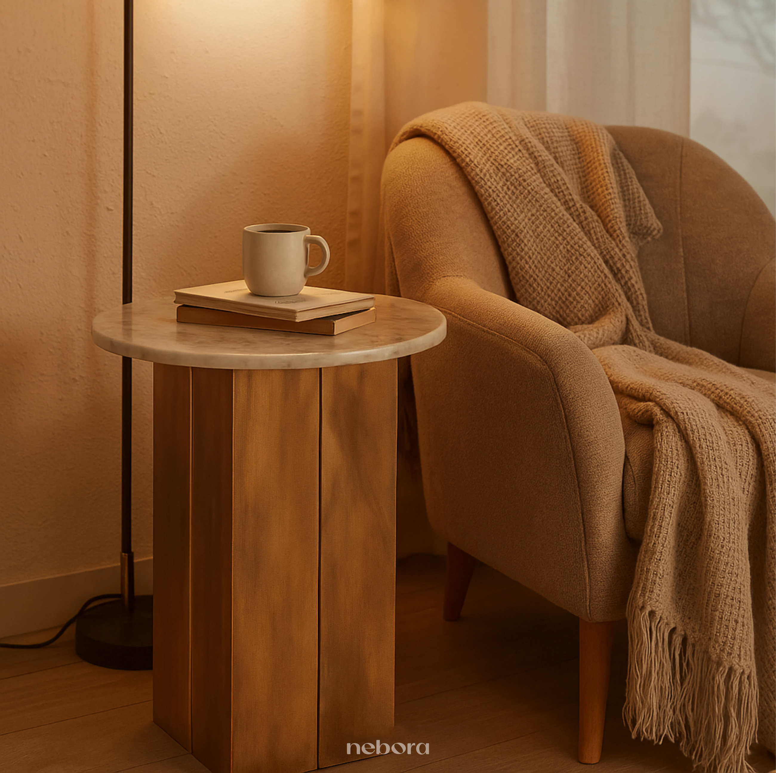 Aurum Marble Side Table - Product Image 