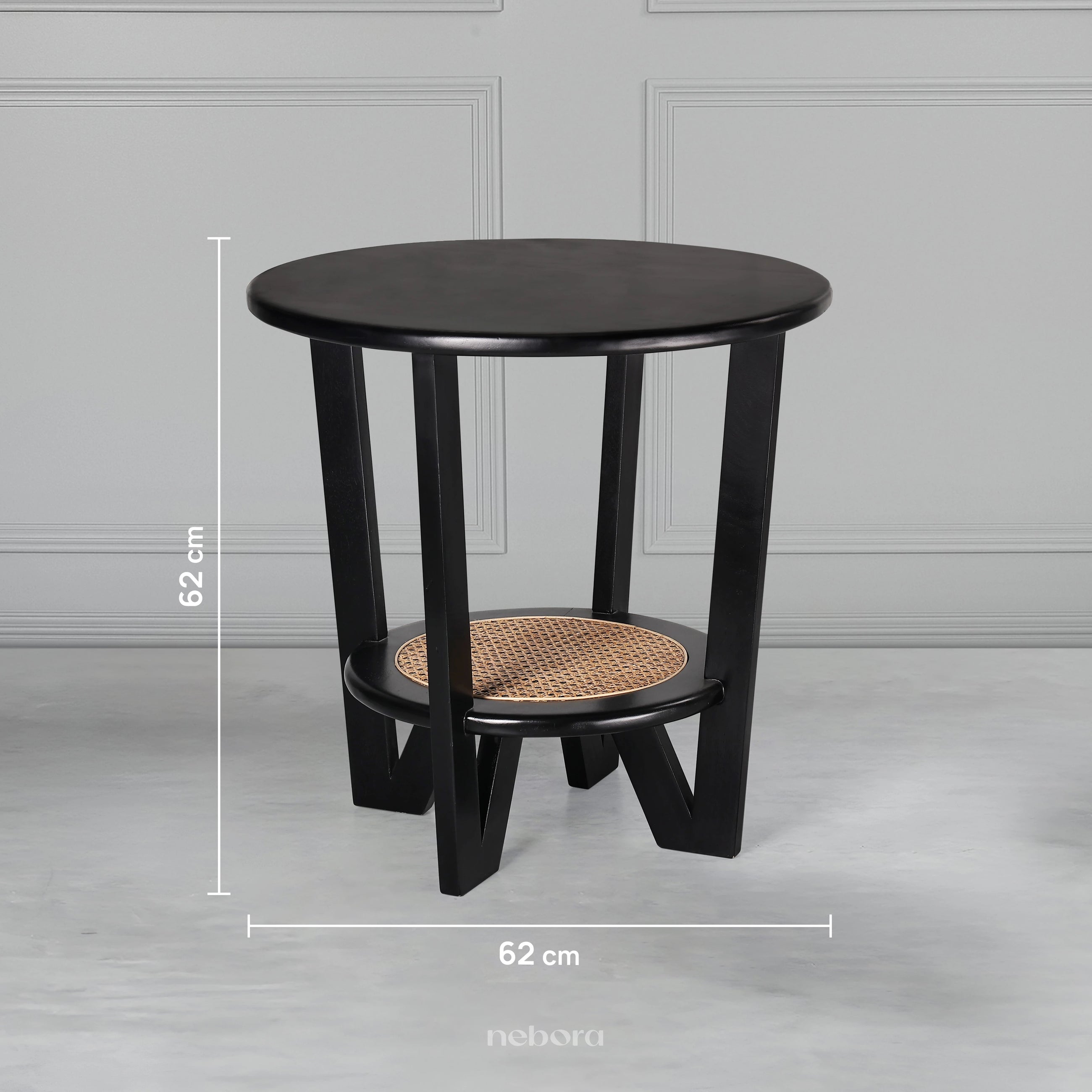 Noir Rattan Round Table
