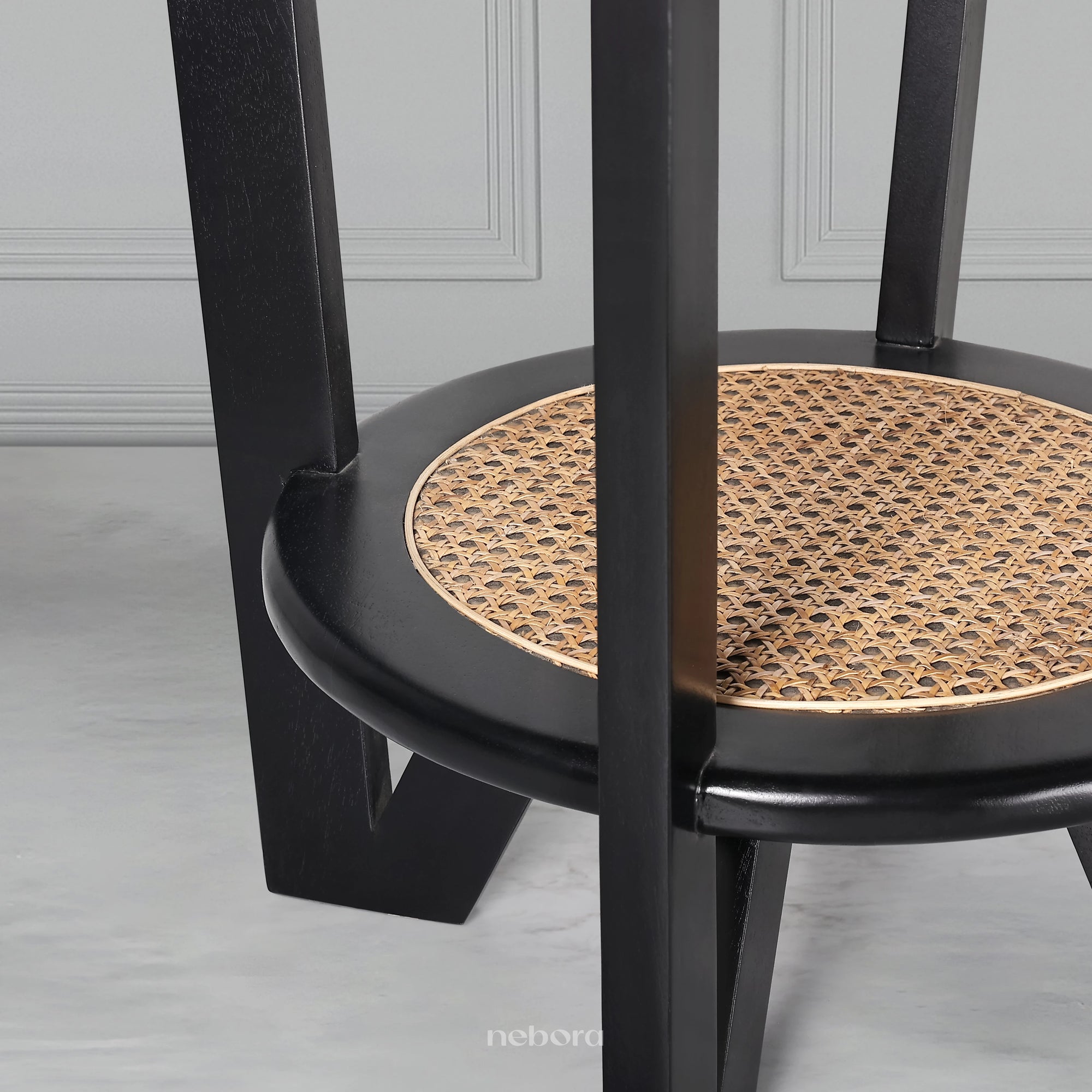 Noir Rattan Round Table