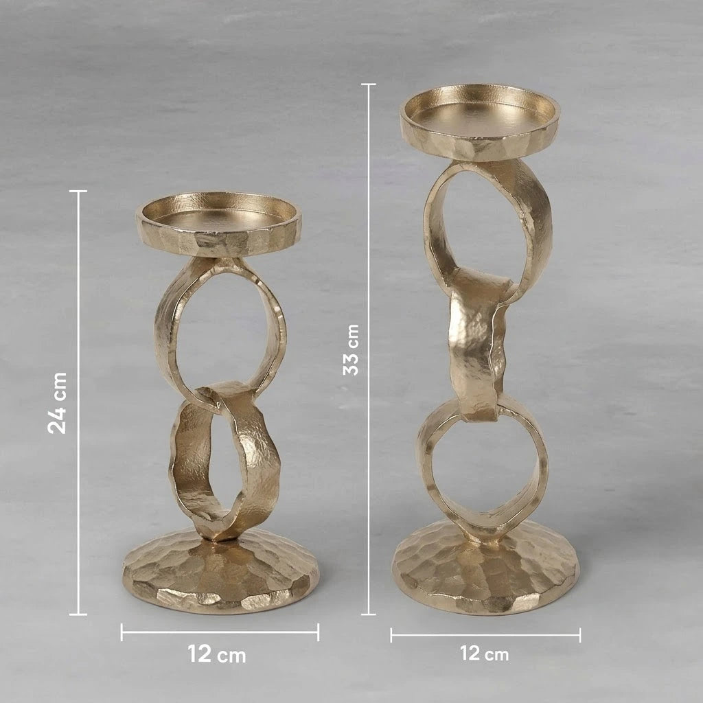 Gold Orbit Candle Holder S/2