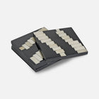 MONCHROME - WOOD INLAY BLACK IVORY COASTER SET OF 4