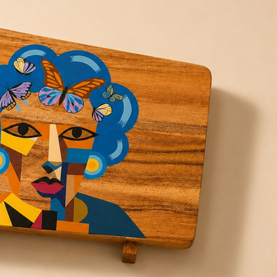Neo - Hand-Painted (Food Safe) Wooden Platter