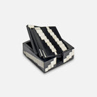 MONCHROME - WOOD INLAY BLACK IVORY COASTER SET OF 4