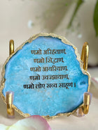 Namokar Mantra Metal Holder with  Agate
