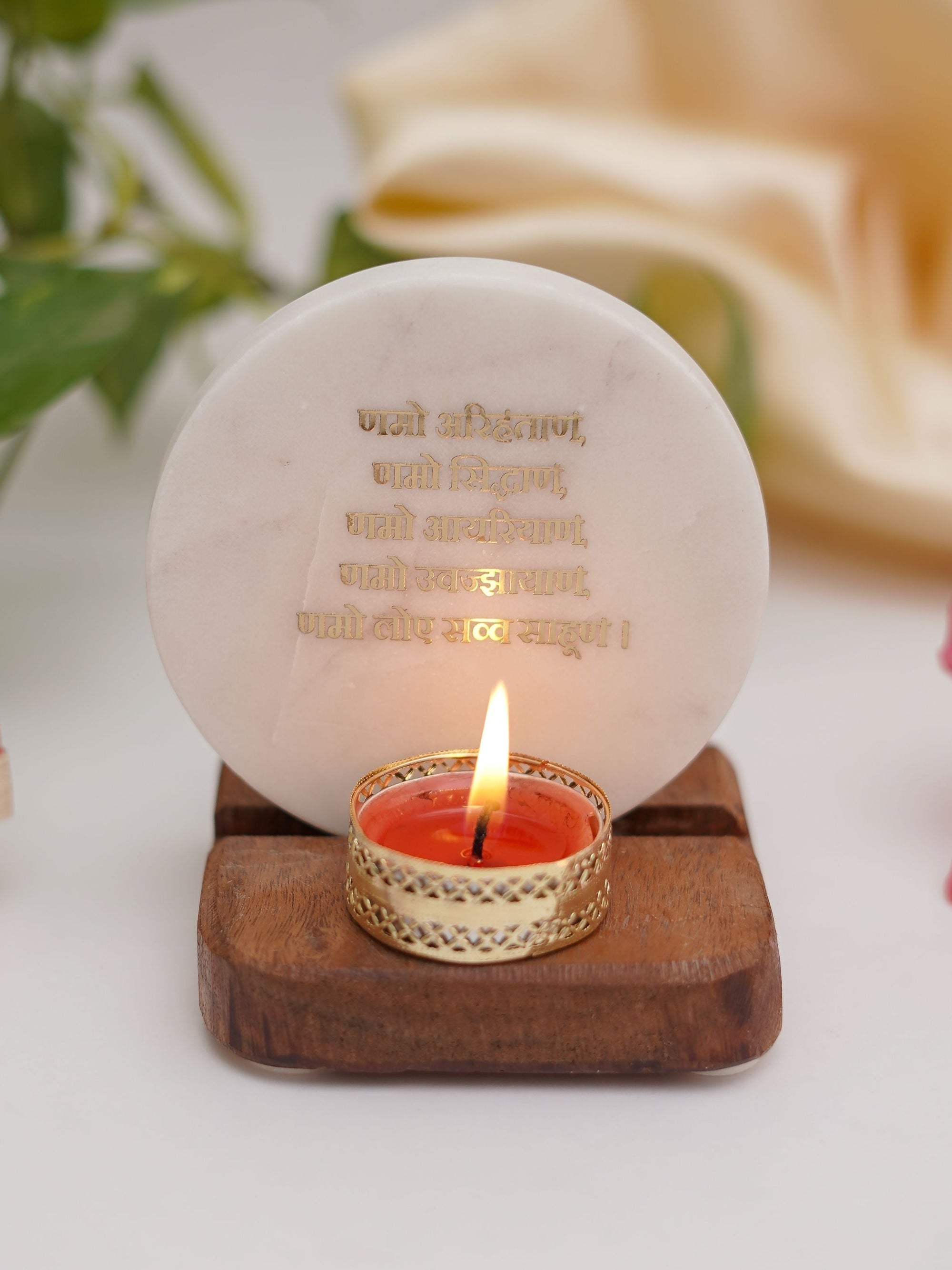 Marble & Wood -  Tea Light Holder