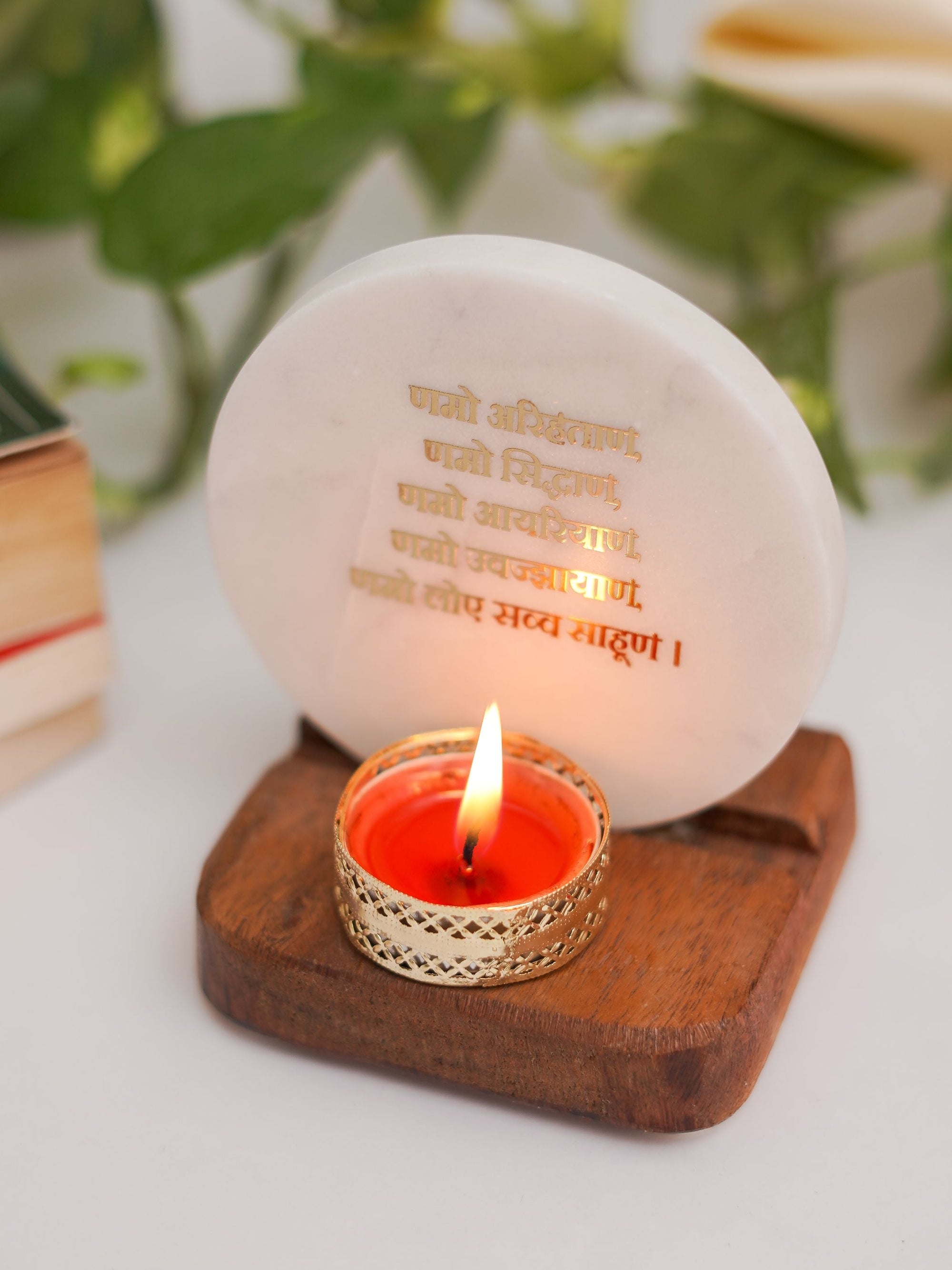 Marble & Wood -  Tea Light Holder