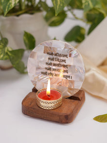 Mother of Pearl & Wood - Tea Light Holder