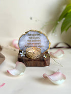Namokar Mantra Tea Light Holder- Agate with Wood