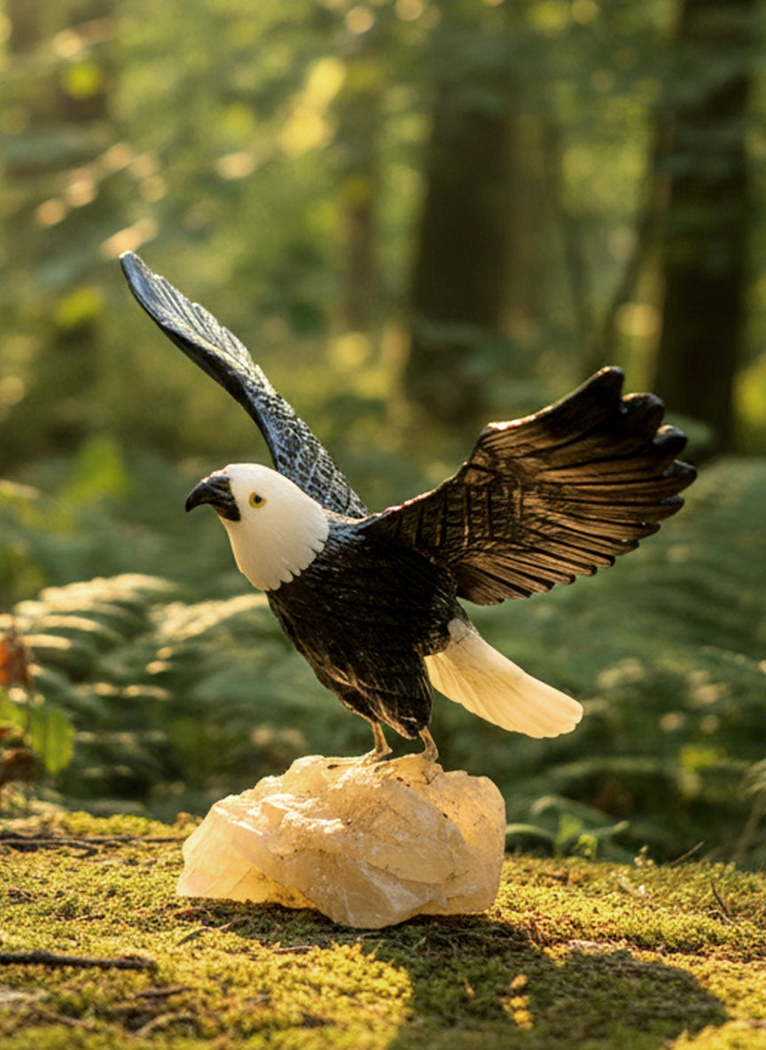 Gemstone Bird Statue