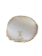 Natural Agate Zodiac Sign Gemini Table Coaster